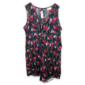Bobbie Brooks Plus Size 2X Sleeveless Floral Print Romper Playsuit One Piece